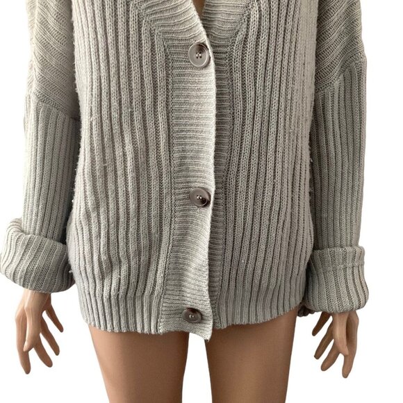 Nasty Gal Sweater Cardigan Womens Medium Cable Knit Cuffed Sleeve Oversized - Picture 5 of 11